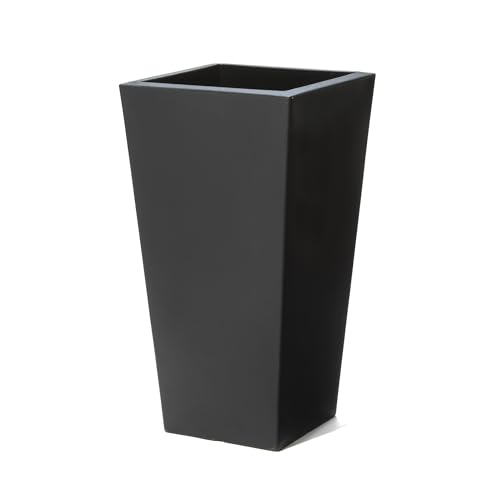Onyx Black Step2 Tremont Tall Square Tapered Planter 28in Self-Watering