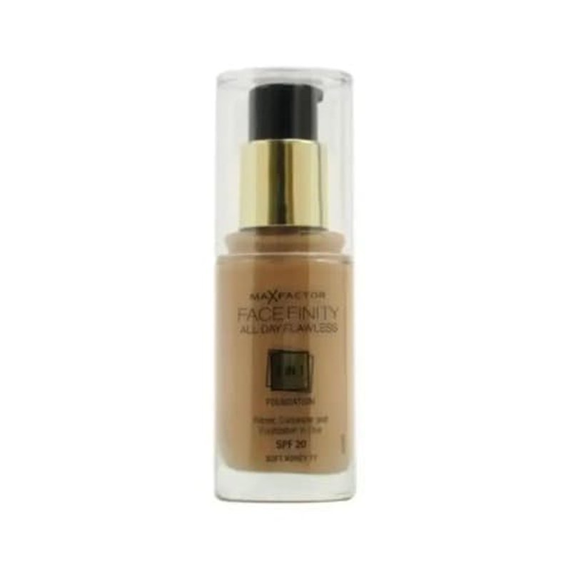 Max Factor Face-Finity All Day Flawless 3 In 1 SPF 20 Foundation Makeup for Women, No. 77 Soft Honey, 30ml