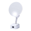 Floxite FL-615-2 15X magnifying mirror with light, Lighted travel makeup mirror with light and magnification, Round, LED, Tabletop, Portable vanity mirror for desk bathroom, electric plug in, personal