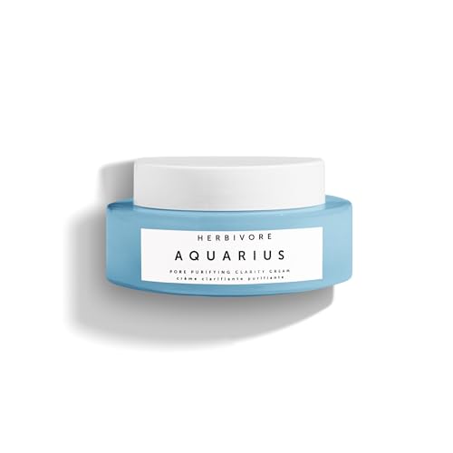 HERBIVORE Aquarius Pore Purifying Clarity Cream ? Daily Moisturizer with BHA to Clean Pores & Balance Oily Skin for a Soft, Matte Finish, Plant-based, Vegan, Cruelty-free, 50mL / 1.7 oz