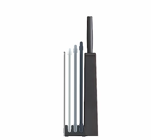Joseph Joseph Nest 6-Piece Knife & Cutting Board Set with Storage Stand - Gray, 14.4"L