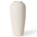 Cream White Tall Ceramic Floor Vase - 14.9 Inch Large Clay Flower Display