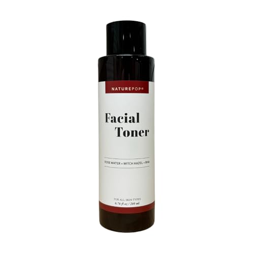 Facial Toner by NATUREPOP - Oil Free, BHA, Rose Water, Witch Hazel and Vitamin C - Acne & Pore Sebum Control 200 mL / 6.76 oz Made in Korea