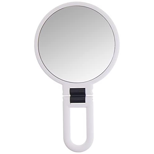 Danielle Soft Touch Hand Held Mirror, White