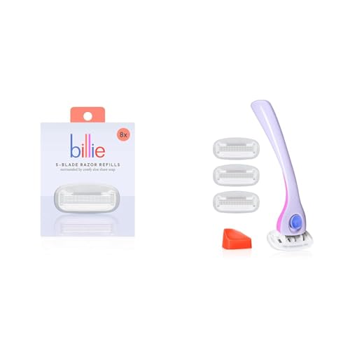 Billie Women¡¯s Razor Refill Blades 5-Blade Cartridges - 8 count & Razors for Women Shave Kit ? Women¡¯s Razor + 4 x 5-Blade Razor Refills + Magnetic Holder