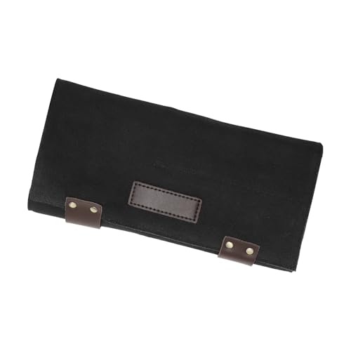 VOCOSTE Black Barber Scissors Roll-Up Bag with 12 Pockets, Durable Hair Tool Case