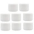 8 Pack Plastic Empty Cosmetic Containers with Lid, Portable 8 Oz 250ml Refillable Make-up Face Cream Jars Case for Body Scrub Mask Lotion Storage Pot (White)