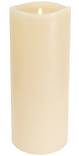 Luminara Flameless LED Pillar Candle 6.25x15 Inch Ivory Moving Flame Timer Safe