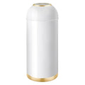 Huaqinglian White Gold 9 Gallon Stainless Steel Commercial Trash Can - Round Open Top Waste Bin for Home & Business