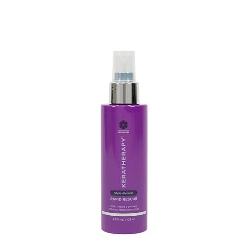 KERATHERAPY Keratin Infused Rapid Rescue Shining Shine Spray for Thermal Hair Protection, 4.2 fl. oz., 125 ml - Hair Breakage Repair Spray with Coffee Extract, Sunflower, Macadamia Oil, & Pearl Powder