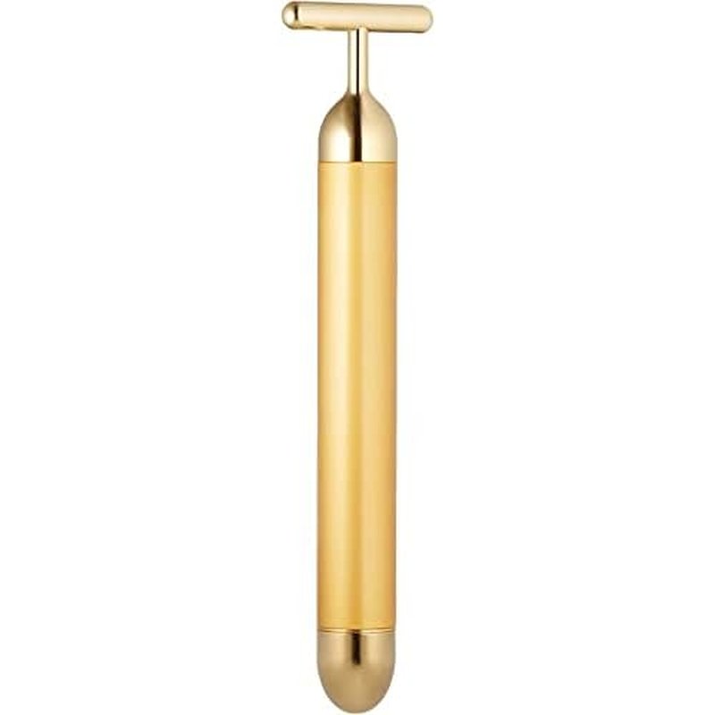 Angel Kiss Beauty Bar Energy Face Massager - 24k Golden T-Shape Pulse Electric Vibration Facial Self Skin Care Tool - Birthday Valentines Day Christmas Gifts for Her, Mom