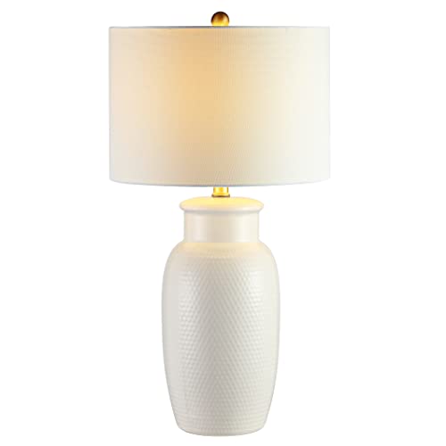 Safavieh Norsi 27.5-Inch Ivory Ceramic Table Lamp with Fabric Shade