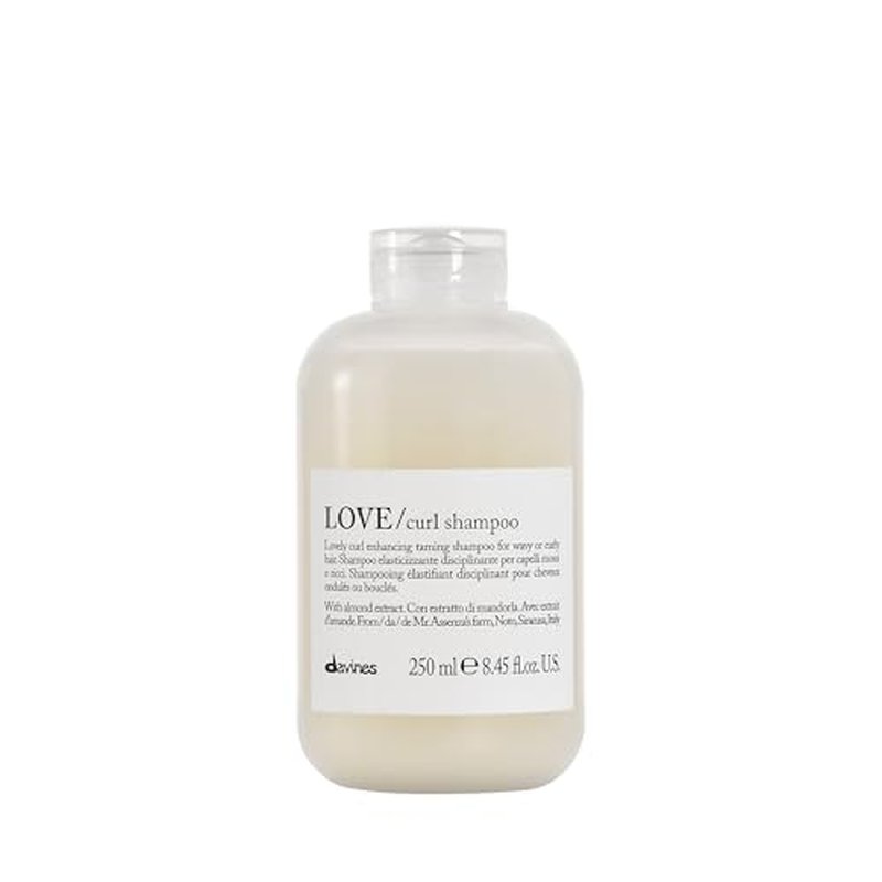 Davines LOVE Curl Shampoo, Enhancing Volume Taming Gentle Formula for Wavy and Curly Hair - Softens, Hydrates, and Boosts Curl Elasticity Without Compromising Texture with Almond Extract, 8.45 Fl Oz