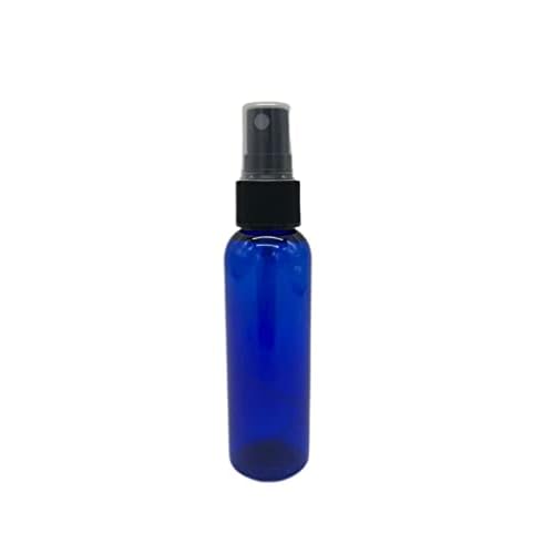Natural Farms 2 oz Blue Cosmo Plastic Spray Bottles -12 Pack Empty Spray Bottle Refillable - BPA Free - Essential Oils - Aromatherapy | Black Fine Mist Sprayers with Dust Caps - Made in the USA