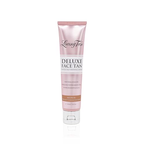 Loving Tan Deluxe Gradual Tanning Lotion (5.07Oz) + Face Tan, Medium (1.6Oz) - Streak Free, Natural Professional Strength Sunless Tanner, 7+ Applications per Bottle, Naturally Derived DHA, 2-Count