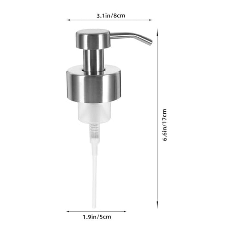 3Pcs Thread Mouth Foaming Soap Dispenser Pump Stainless Steel Replacement Lotion Shampoo Bottle Pumps for Bathroom Countertop
