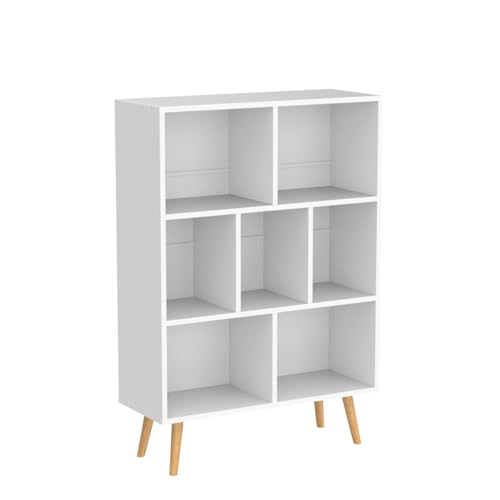 White 3-Tier Cube Bookshelf - 80cm Modern Storage Organizer for Living Room