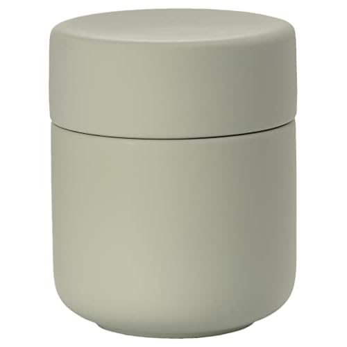 Zone Denmark Ume Taupe Cosmetic Jar - Elegant and Functional Storage Solution for Your Beauty Essentials, Infusing Scandinavian Design into Your Vanity Space (Eucalyptus Green)
