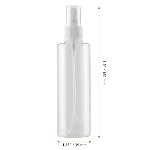 50 Pack Clear Plastic Spray Bottles - Refillable 4 oz Mist Sprayers for Travel & Beauty