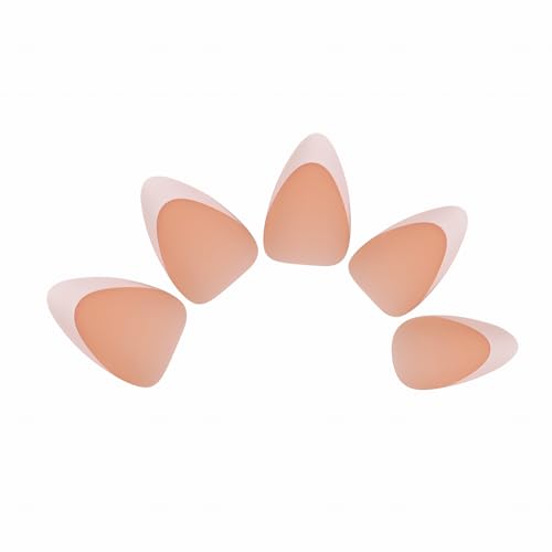 Allkem Soft Gel Nail Tips - Extra Short French Stiletto Nail Extensions Kit - 12 Sizes Short Full Cover Nails - Neutrals - Bold (360 Pieces)