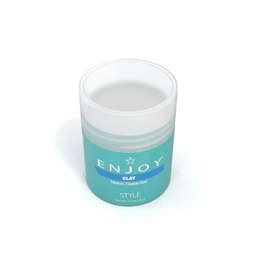 ENJOY Clay, Non-Greasy Paste, Flexible Texture and Hold, Color Safe, Anti Frizz Hair Products, Hair Styling Cream, Hair Styling Products - 2.1 Oz