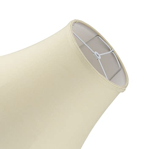 Set of 2 Cream Bell Shaped Collapsible Lamp Shades - 8" Top 17" Bottom