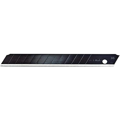 TAJIMA Utility Knives & Blades - 10-pack (Black) 3/8" Razar Black Box Cutter Snap Blades with Premium Tempered Steel & Safety Blade Dispenser - LCB-30RB