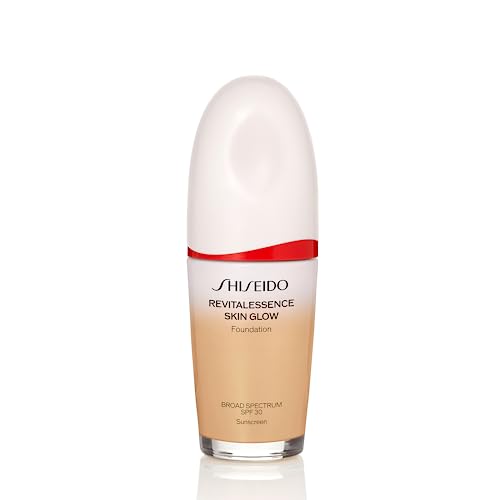Shiseido RevitalEssence Skin Glow Foundation SPF 30, 320 Pine - Buildable, Medium Coverage - 24-HR Hydration & 12-HR Wear - Transfer, Crease & Fade Resistant - Non-Comedogenic - All Skin Types