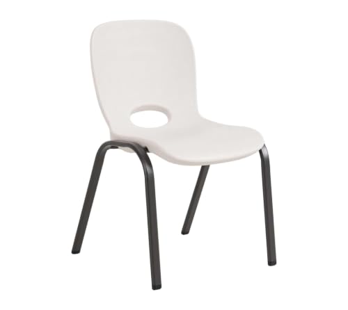 Kids Stacking Chairs Set - 4 Pack Almond Indoor Outdoor Durable Plastic