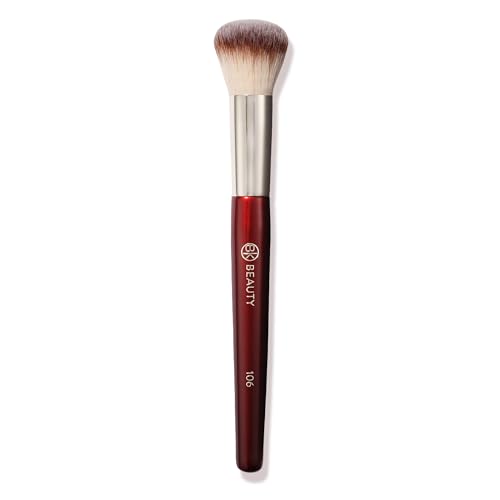 BK BEAUTY 106 ROUND FOUNDATION BRUSH ? Dense Dome Shape for Liquid & Cream Foundation, Seamless Streak-Free Application, Multi-Use Face Makeup Tool