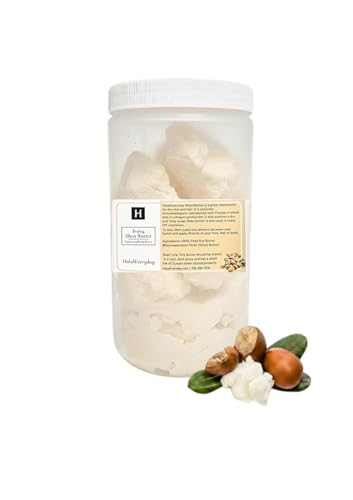 HalalEveryDay 28 oz Ivory Shea Butter – 100% Pure Unrefined African Shea from Ghana for Skin, Face, Body, Hair