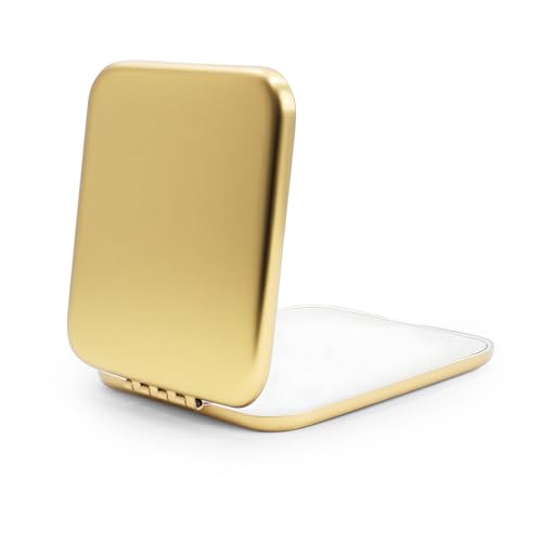 Gold Compact Mirror Bulk 12 Pack - Double-Sided 1X/2X Magnifying Pocket Travel Mirrors for Purse - Daricano