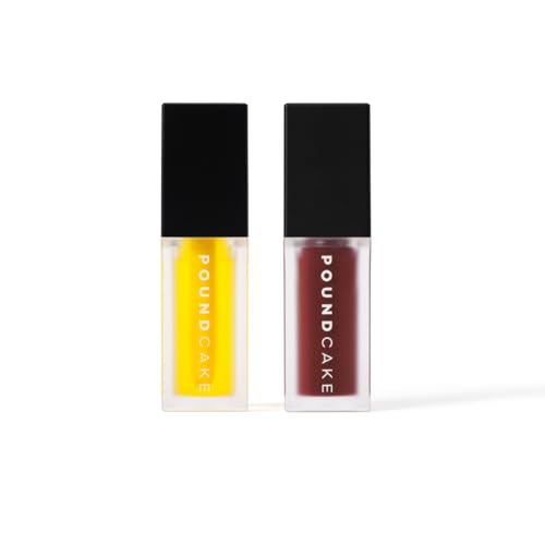 POUND CAKE Cake Theory Lip Tone Equalizing Oil Duo | Hydrating and High-Shine Blurring Lip Oils in Browning (Purple Brown Tint) & Melted Butter (Yellow Tint) | Clean, Vegan, and Moisturizing Formula ?