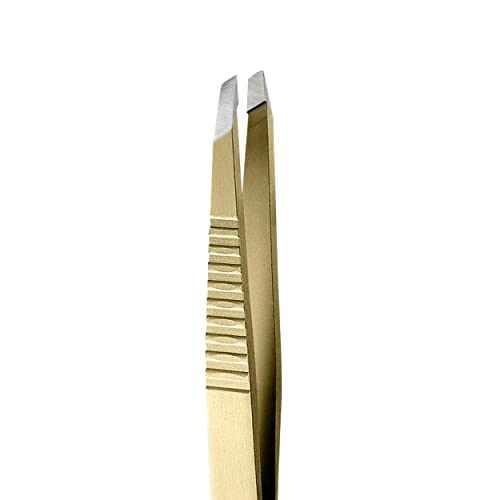 Gold Stainless Steel Tweezers for Precise Eyebrow Shaping & Hair Removal