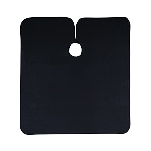 Black Waterproof Hair Cutting Cape with Adjustable Snap Closure - Salon & Barber Use, 54 x 60 Inches