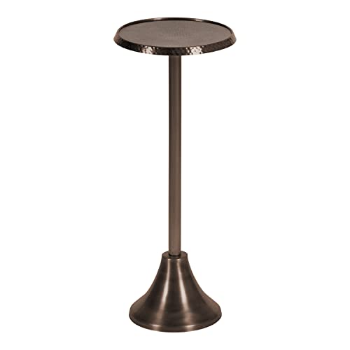 Kate and Laurel Sanzo Modern Pedestal Drink Table — 9x9x23, Bronze Hammered Iron