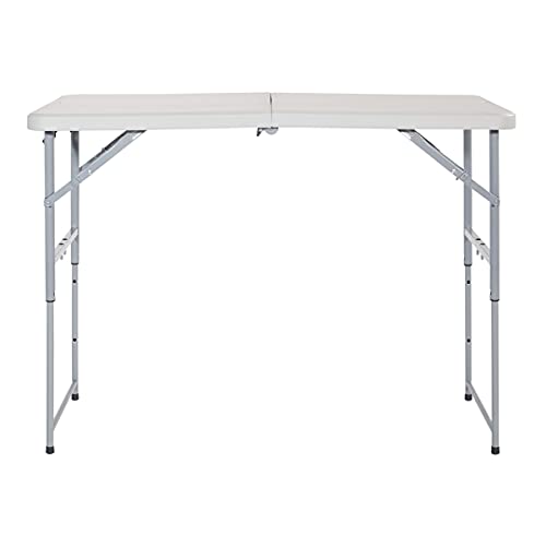 4-Foot Height Adjustable Resin Folding Table - Indoor Outdoor Utility