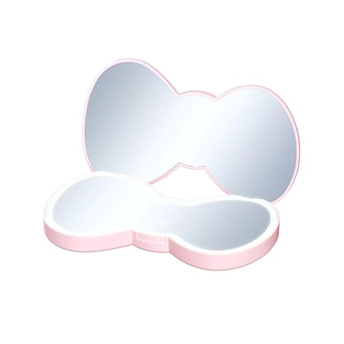 Impressions Vanity Hello Kitty Bow LED Compact Mirror, Double Sided Cute Travel Makeup Mirror, Soft Touch Button with Slide Down Auto Shut Off (Small)