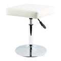 White Adjustable Salon Stool - Height-Adjustable Vanity & Barber Chair, Swivel, Small