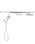 KaiwayInno Chrome Rainfall Shower Head & Handheld Combo with Adjustable Slider, 2-in-1 Dual Shower System