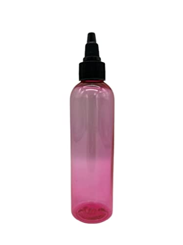 Pink 4oz Refillable Plastic Bottles - Set of 12 for Essential Oils & Aromatherapy