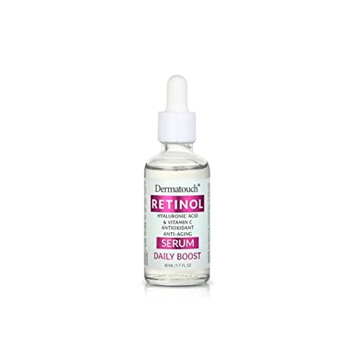 Dermatouch Retinol Serum With Hyaluronic Acid, Vitamin C & E, and Green Tea, Nourishing Daily Face Serum With Vitamins and Antioxidants, Clean Skin Care, Vegan, Gluten Free, Made in USA, 1.7 Fl Oz
