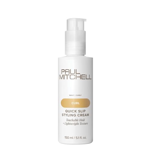 Paul Mitchell Quick Slip Styling Cream 5.1 Fl Oz - Faster Styling & Touchable Hold for Curly & Wavy Hair