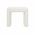 HomePop 19-Inch Cream Boucle Channel Tufted Ottoman - Modern Footstool, 18.5 x 18.5 x 16.5 Inches Variation of Cream Boucle