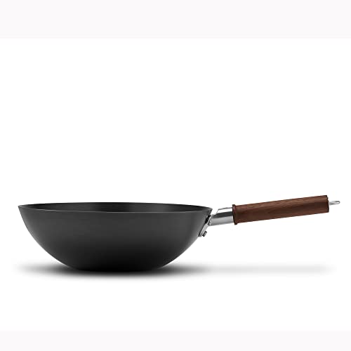 ZWILLING 12-inch Carbon Steel Wok with Lid - Black, High-Heat Cooking