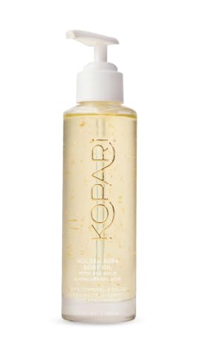 3.3 oz Kopari Golden Aura Body Oil with 24k Gold & Hyaluronic Acid - Hydrating & Glowing Skin - Variation: Golden Aura