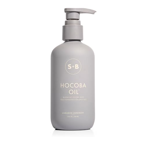 SUGARED + BRONZED Hocoba Oil, Hydrating Daily Body Oil With Jojoba Oil and Coconut Oil, Lightweight, Non Greasy Formula, Two-Ingredient Clean Skin Care, Suitable for All Skin Types, Vegan, 8 Fl Oz