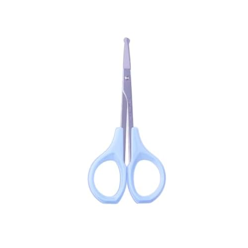 SHINING CROWN 4 Inch Premium Nose & Ear Hair Scissors, Safety Blades with Rounded Tip for Trimming Kid's & Adult's Nails, Facial & Eyebrow Hair