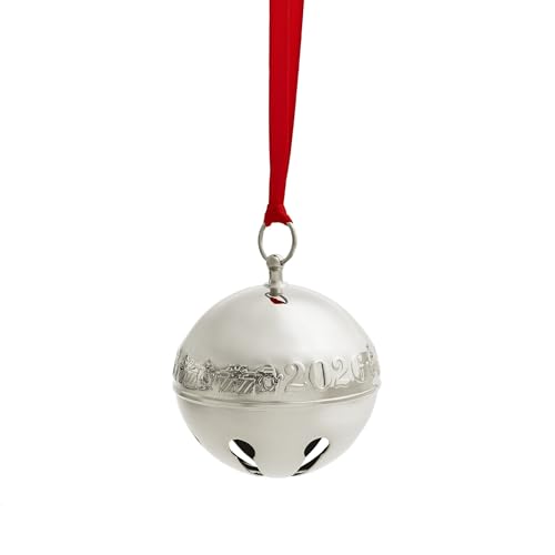2026 Silver-Plated Sleigh Bell Ornament - 56th Edition Penguins & Presents