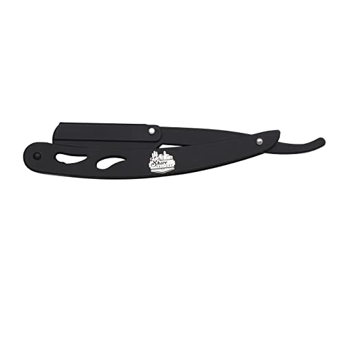 The Shave Factory Straight Edge Razor Kit - with Single Stainless Steel razors for men from (Black, Derby Premium Single Edge)